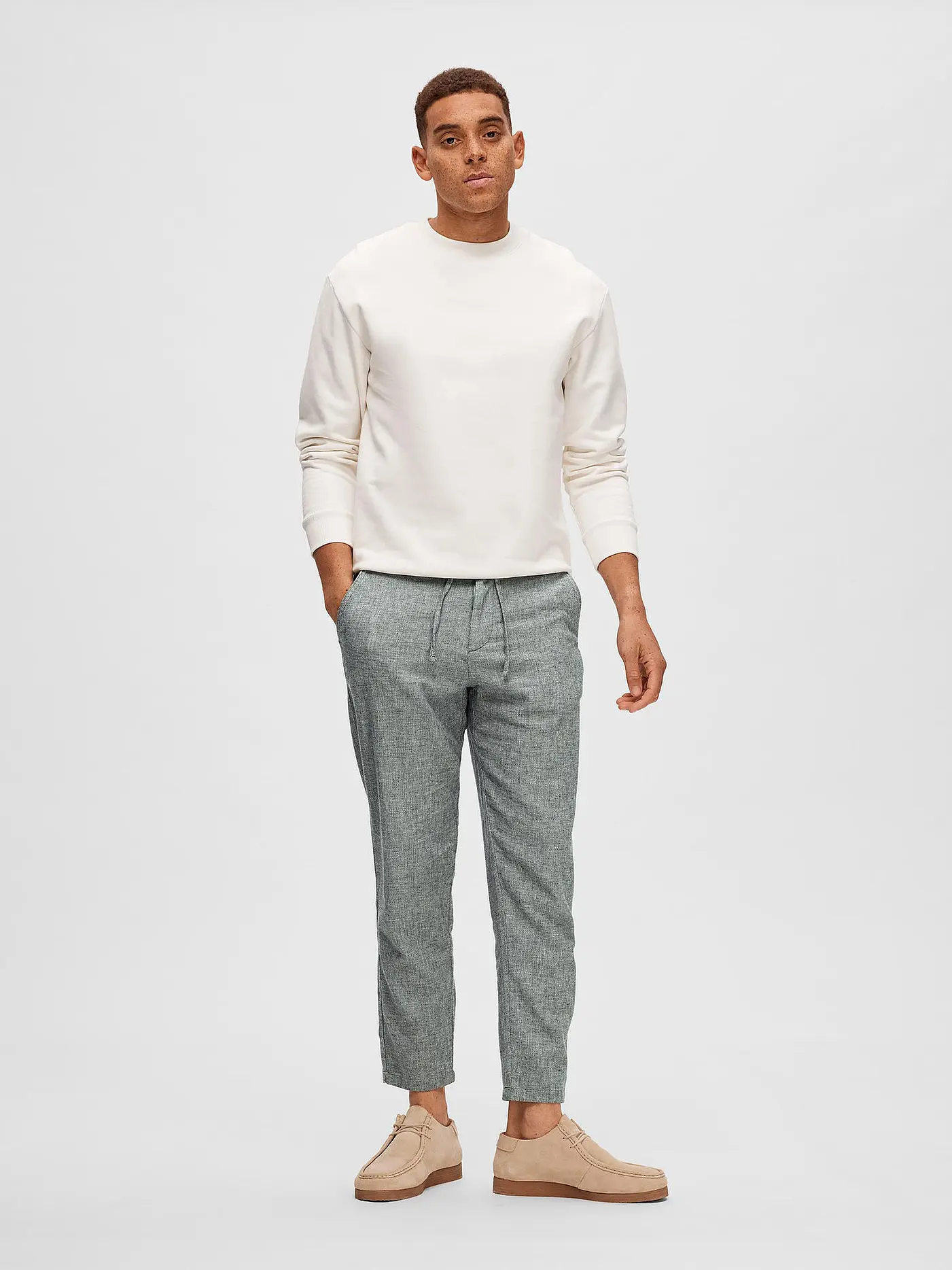 SELECTED | Leinenhose SLHSLIMTAPE | grau
